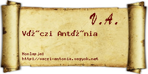 Váczi Antónia névjegykártya