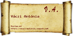 Váczi Antónia névjegykártya
